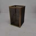 MY SWANKY HOME Contemporary Minimalist Gold Mesh Cage Candle Holders Square Pillar Hurricanes 6"×10"