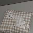 Andency Gingham Duvet Cover King, Tan Brown Ruffle Farmhouse Shabby Chic Duvet Cover, 3 Pieces Soft Pre-Washed Polyester Duvet Cover Set with Zipper Closure & Corner Ties, 104x90Inch
