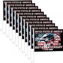 Chumia 12 Sets 250th Anniversary USA Car Window Flag 16.9 x 11.8 Inch Patriotic Clip Flag with Eagle Design Red White Blue Retro American Banner Decor for 4th of July Independence Memorial Day