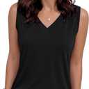 GAYHAY Womens Tank Tops Loose Fit Sleeveless Summer Shirts V Neck Flowy Blouses Casual Beach Vacation Clothes Fashion 2026 (Black, XL)