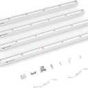 Maygrove T5 Grow Lights for Indoor Plants 2FT, Red-Enhanced Full Spectrum 5000K Grow Light, 60W(4 x 15W), Grow Light Strips for Seed Starting, Greenhouse, High PPFD, Linkable, White, 4-Pack, 2ft-white Cover
