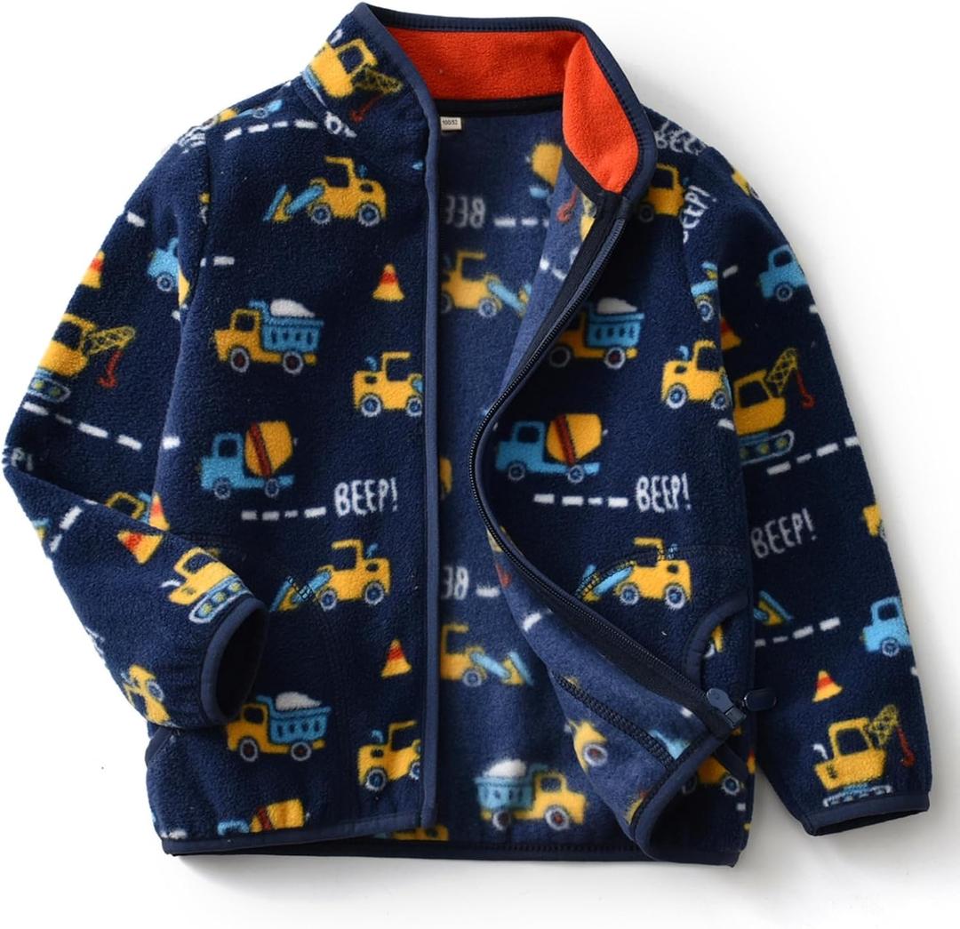 Toddler Fleece Jacket Kids Lightweight Outerwear Boys Girls Long Sleeve Fall Spring Coat, 5T
