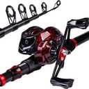 Fishing Rod and Reel Combo, 6.9ft Carbon Fiber Telescopic Fishing Pole with Spinning/Baitcasting Reel Combos, Sea Saltwater Freshwater Ice Bass Fishing Tackle Set Fishing Rods Kit