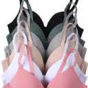 Women Bras 6 Pack of No Wire Free Bra B Cup C Cup (40C)