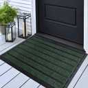 ubdyo Extra Durable Door Mat - Dirt Trapping Outdoor Welcome Mats - Non-Slip Outdoor Indoor Entrance - Low Profile Front Doormat (30" x 17", Bright Green)
