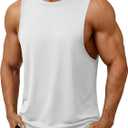 TACVASEN Men's Sleeveless Shirts Tank Tops for Men Gym Quick Dry Workout Muscle Shirt Bodybuilding Summer Running (X-Large, White)