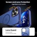 4 x DEERLAMN Magnetic Matte Case for iPhone 12 Pro Max, [Compatible with MagSafe][Military Grade Drop Protection] Anti-Fingerprint Slim Translucent Shockproof Protective Phone Cover, Blue