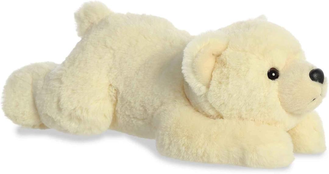 Aurora Adorable Flopsie Polaris Polar Bear Stuffed Animal - Playful Ease - Timeless Companions - White 12 Inches