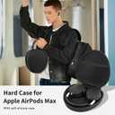 Case for Apple Airpods Max 2/ Airpods Max Headphones, Hard Portable Carry Travel Cover Storage Bag with Silicone Ear Pad Case/Ear Cups Cover/Headband Covers Accessories for AirPods Max, Black