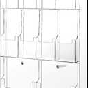 Weysat Acrylic Brochure Holder Wall Mount, Clear Plastic Pamphlet Holder Magazine Display Trifold Flyer Rack Hanging Literature Storage Organizer(2 Magazine Pockets, 8 Pamphlet Pockets)