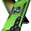 DASFOND Galaxy S23 Case, Military Grade Shockproof Protective Phone Case Cover with Enhanced Metal Ring Kickstand [Support Magnet Mount] Compatible with Samsung Galaxy S23, Grass Green