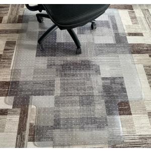 Heavy-Duty Office Chair Mat for Carpet, 46"x60" with Lip, Clear Carpet Floor Protector for Low to Medium Pile Carpets, Smooth-Glide Desk Mat