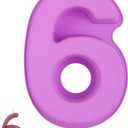 Ducodocu Large Silicone Number Cake Mould 3D Novelty Cake Pan DIY Baking Mold for Birthday Anniversary Number of 6 