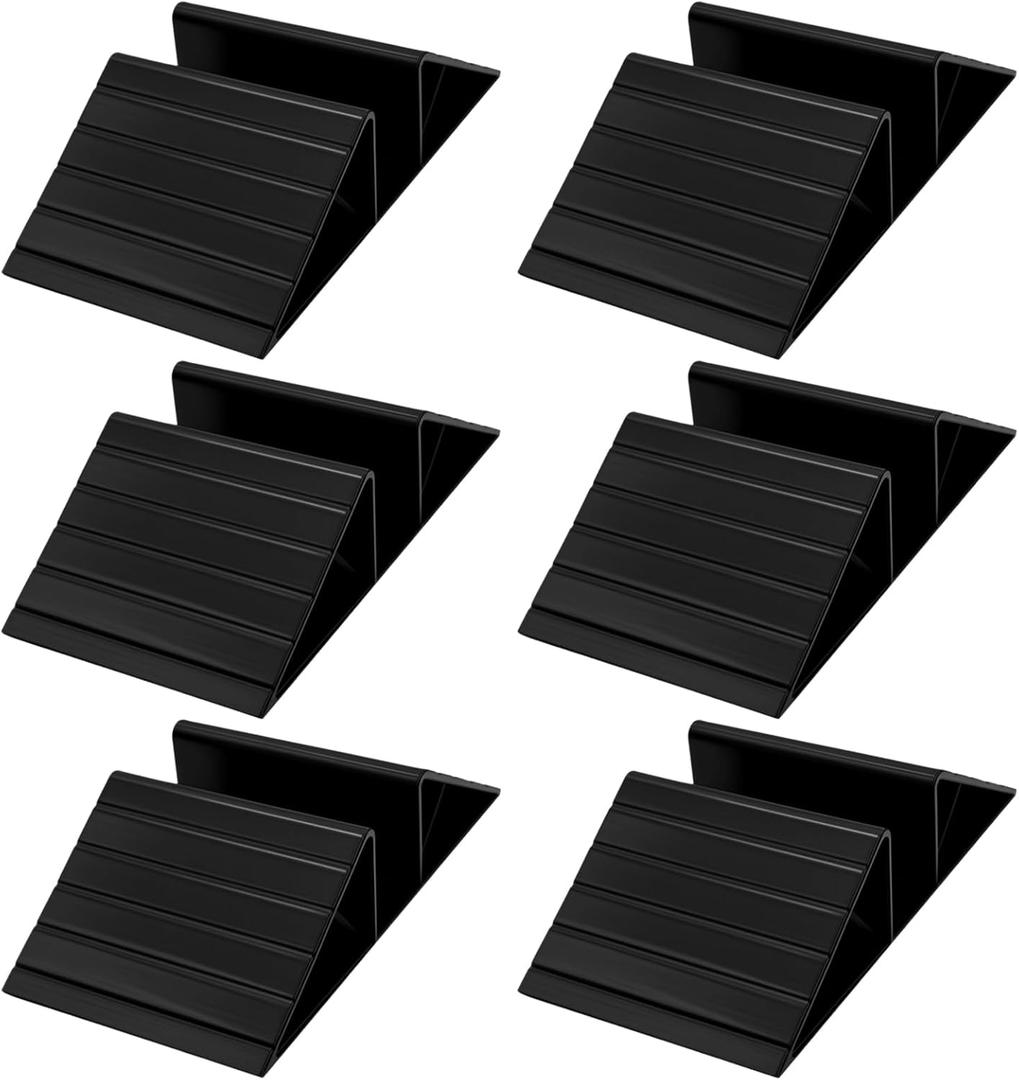 Dog Gate Support Feet, 6 Pack Plastic Triangle Stabilizer for Freestanding Pet Gates, Fence Panel Reinforcement Fittings for Configurable Dog & Baby Gates (Black)