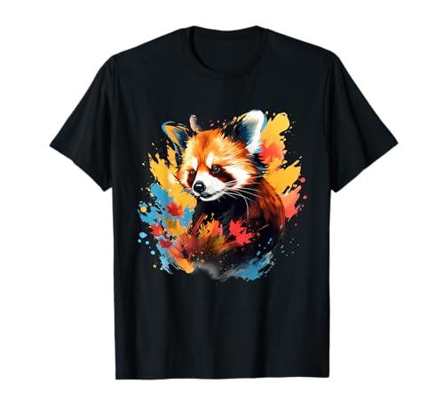 Red Panda Colorful Artwork Splash Wildlife Animal Lovers T-Shirt