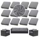 SUKAIKEQA 12PCS Patio Cushion Covers,Patio Furniture Couch Seat Slipcovers