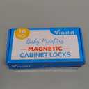 16 Pack Child Safety Magnetic Cabinet Locks - Vmaisi Children Proof Cupboard Baby Locks Latches - Adhesive for Cabinets & Drawers and Screws Fixed for Protection