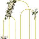 Metal Arch Backdrop Stand, 6FT & 5FT & 4FT Wedding Arch Backdrop Stand, 3 Pack Gold Metal Arch Stand, Wedding Arch Frame for Wedding Birthday Party Baby Shower Graduation Ceremony Decor