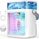 Portable Air Conditioners, Fast Cooling Evaporative Personal Air Cooler with 3 Wind Speeds, 2/4H Timer, 7 Color Lights, Mini Air Conditioner, USB Portable AC Unit Fan for Bedroom Office Camping Car