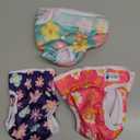 Pet Soft Washable Female Diapers (3 Pack) Female Dog Diapers, Comfort Reusable Doggy Diapers for Girl Dog in Period Heat (Bloom, S) (Small:10''-14'')