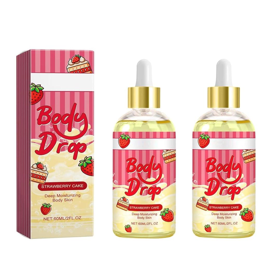 2PCS Body Juice Oil Strawberry Shortcake, Strawberry Pound Cake Hand Crafted Body Oil Scented, Hydrating and Moisturizing for All Skin Types