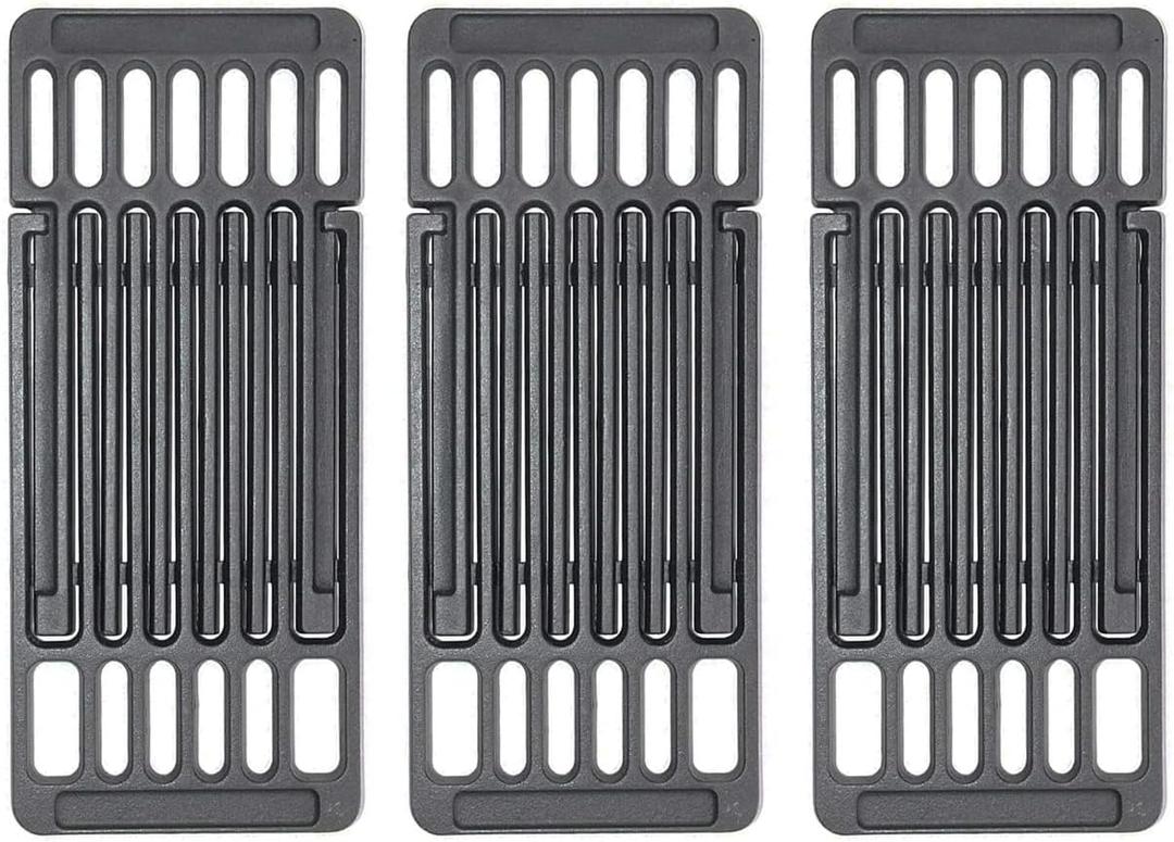 PCBZ0A (3-Pack) 6 1/4 inch wide Adjustable Cast Iron Cooking Grate Replacement for BBQ Grills Gas Eletric Grills, Universal Cooking Grids Extend from 14" up to 20" L