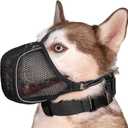 Dog Muzzle, Soft Mesh Muzzle for Large Medium Sized Dogs, Reflective Adjustable Lightweight Dog Muzzle for Scavenging Biting Grooming Chewing Vet Visit, Allows Panting Drinking, Medium