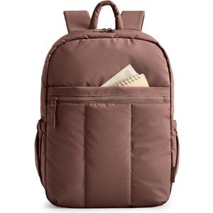 BAGSMART Backpack for Women, Travel Backpack with Large Side Pocket, 15.6 Inch Work College Backpack Purse, Waterproof Business Teacher Laptop Bag, Chocolate