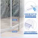 135 Degree Shower Door Side Seal Strip 110 Inch (15.75" x 7 Pcs) for 3/8 Inch Frameless Glass Sliding Door Sweep Clear PVC Waterproof H-Jamb for 3/8 Inch (10mm) Glass to Stop Shower Leaks