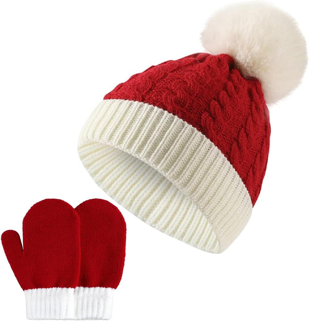 Christmas Knitted Santa Hat Set for Christmas Party Cosplay Costume