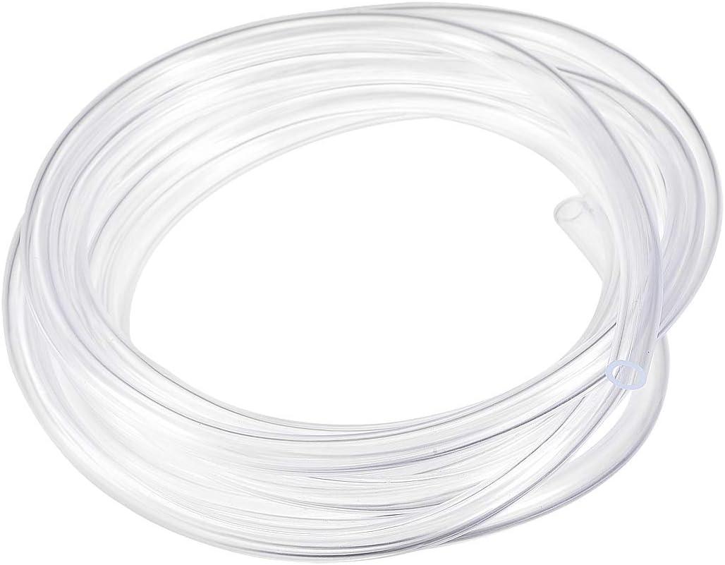 uxcell PVC Hose Tube, 5mm(0.19") ID x 7mm(0.27") OD 3 Meter 9.8ft Clear Vinyl Tubing, Plastic Flexible Water Pipe