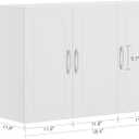 SoBuy Wall Cabinet Laundry Room, Medicine Cabinet for Kitchen Bathroom Garage, Wall Storage Cabinet with Adjustment Shelves, White FRG231-L-W
