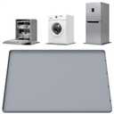 Washing Machine Drain Pan 27''x27'' with 0.78'' Raised Edges,Waterproof Silicone Mat, Leak-Proof Washer Drain Tray for Floor Protection,Washer Dryer,Gray