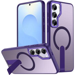 for Samsung Galaxy S23+ Plus Case, [Compatible with MagSafe] S23 Plus Magnetic Case Built-in Invisible Stand [Military-Grade Protection] Shockproof Phone Case for Galaxy S23Plus (Purple)