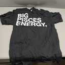 Big Pisces Energy Zodiac Sign Birthday T-Shirt (Black, M)