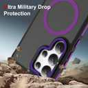 AIGOMARA Magnetic for Samsung Galaxy S25 Ultra Case with Invisible Camera Stand, [Compatible with Magsafe] [Military-Grade Protection] Slim Anti Scratch Protective Case Women Girls 6.9", Black/Purple