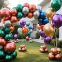 KAWKALSH Metallic Colorful Balloon 12 Inch, 110pcs Latex Party Balloons Helium Bright Color for Birthday Baby Shower Wedding Party Supplies Arch Garland Decoration (B03-metallic Mult)