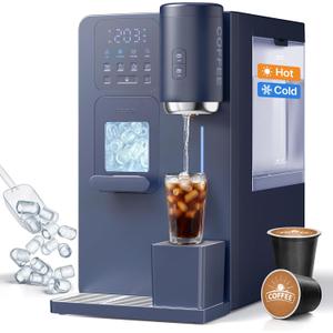 3-in-1 Water Dispenser with Ice Maker with Compact Coffee Brewer