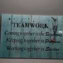 KREATIVE ARTS Large Teamwork Definition Office Quotes Sayings Words Art Wall Decals Canvas Quotes for Dorm Motivational Wall Art Success Quote Teal Pictures Ready to Hang 24x36in