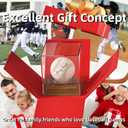 Baseball Case Display for Balls Walnut Wood Base Acrylic Baseball Display Case Baseball Holder Stand Cube Memorabilia Showcase Autograph Ball Protector for Official Size Ball Display
