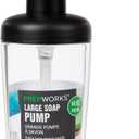 PrepWorks Soap Pump 14 oz  Stainless Steel Dispenser for Liquid Soap, Lotion, or Sanitizer, Easy-to-Use, BPA-Free