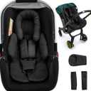 Newborn Car Seat Head Support with 3 Shoulder Covers Set, 2-in-1 Reversible Infant Car Seat Insert, Thickened Car Seat Cushion for Baby, Carseat Head Support for Preemie to Infant
