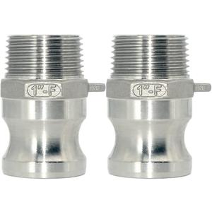 VARMHUS F Trash Pump Adapter Male Camlock x Male Pipe Threads Stainless Steel 316 (1")