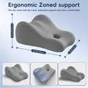 Natural Latex Wedge Pillow Ergonomic Support Cushion for Back, Waist & Leg Relief - Multi - Functional Body Positioner, Grey