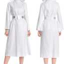 Princess Costume Dress Women Princes Cosplay Hooded Dresses Belt Outfit Halloween Suits for Adult (Small, White)