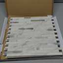 STICKGOO Peel and Stick Backsplash, PVC Wall Tiles Stick on Backsplash for Kitchen(5 Sheets, White Marble with Metal Silver)