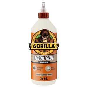 Gorilla Wood Glue, Natural Wood Color, 36 Ounce Bottle (Pack of 1) - Water Resistant for Indoor or Outdoor Projects and Repairs