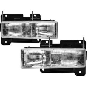 Headlights Assembly Compatible With 1988-2000 Chevy GMC C/K 1500 2500 3500,1992-1999 CHEVY GMC C/K 1500 2500 SUBURBAN,1995-2000 Tahoe,1992-1994 Blazer Head lamp 2Pcs Replace For GM2502101, GM2503101
