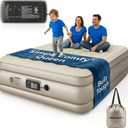 Simpli Comfy 18" Raised Double-High Queen Inflatable Air Mattress with Built-in Electric Pump, Fast Self-Inflating Blow Up Air Bed with Waterproof Top for Home Travel Camping, Colchn Inflable de 18"