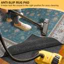 Waterproof Rug Pad 9x12 Ft, 1/8" Thick Under Area Carpet Padding, Non Slip Felt Rug Pads for Hardwood Floors, Protective Underlay Keeps Rugs in Place Without Wrinkles